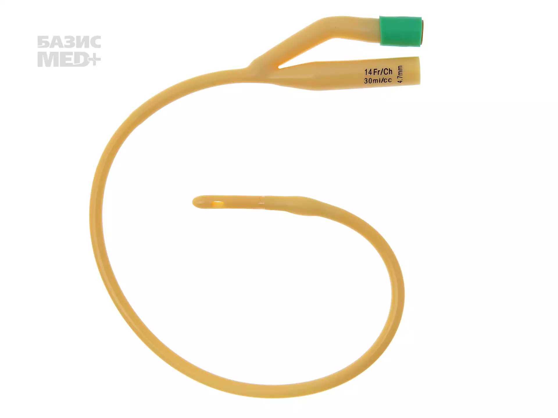 Катетер Фолея латексный с сил.покрытием 2-х ходовой СН-14, диаметр 3,3/4,73мм, объем баллона до 30мл, длина 400мм, цвет зеленый, стерильный, упаковка 10 шт